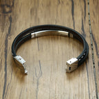 Steelbar Leather Bracelet