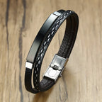 Steelbar Leather Bracelet