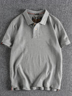 Retro Short-sleeved Lapel Solid Color Polo Shirt
