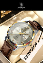 POEDAGAR Leather Watch