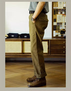 Red Tornado Herringbone Pants