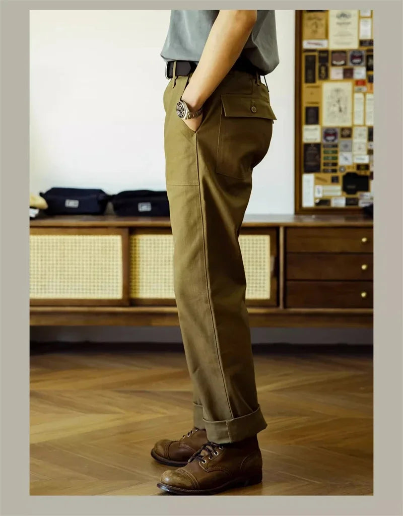 Red Tornado Herringbone Pants