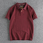 Retro Short-sleeved Lapel Solid Color Polo Shirt