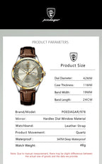POEDAGAR Leather Watch