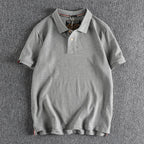 Retro Short-sleeved Lapel Solid Color Polo Shirt