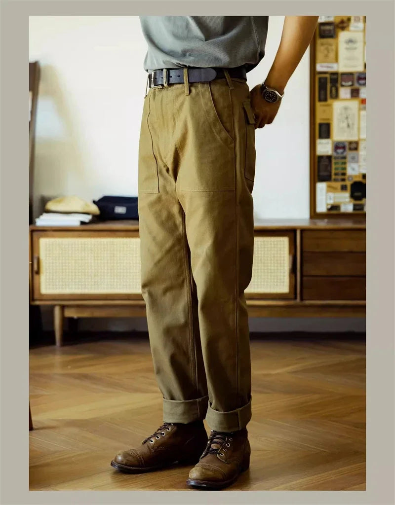 Red Tornado Herringbone Pants