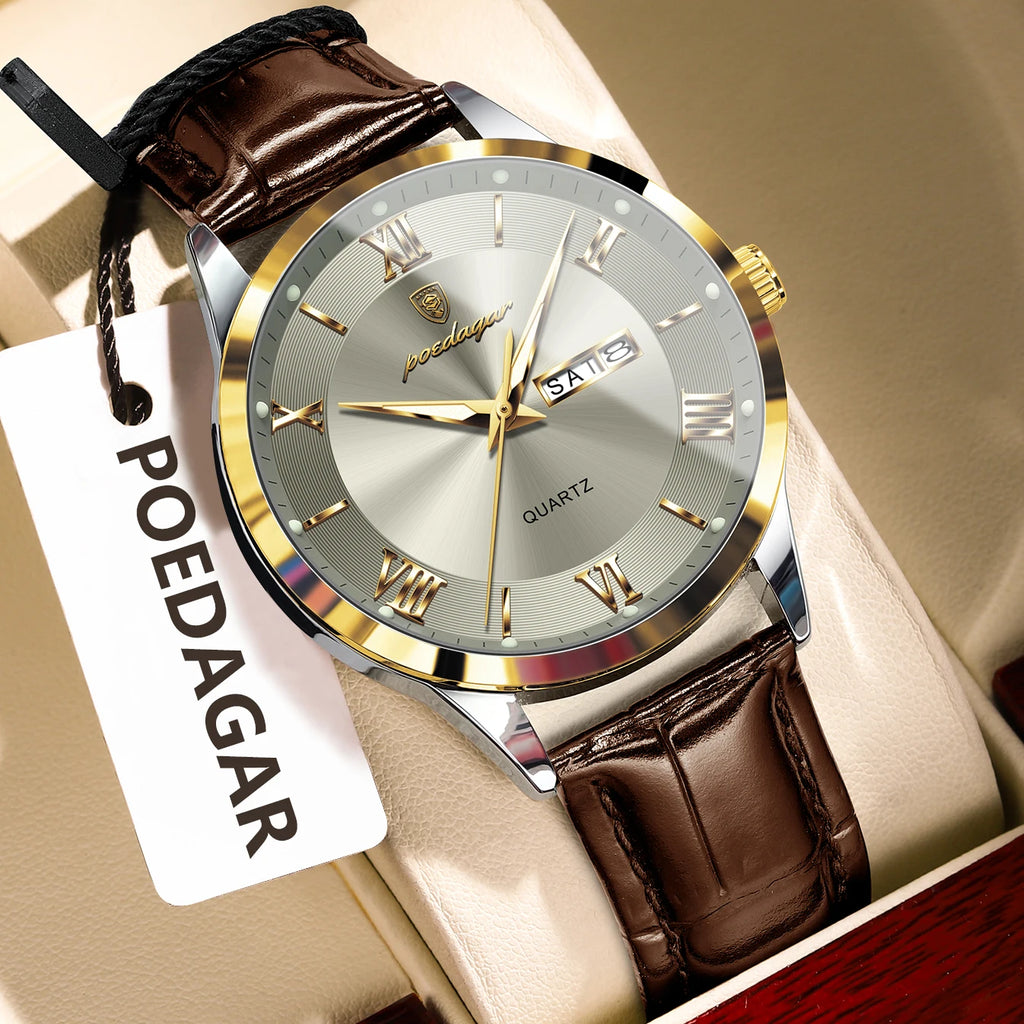 POEDAGAR Leather Watch