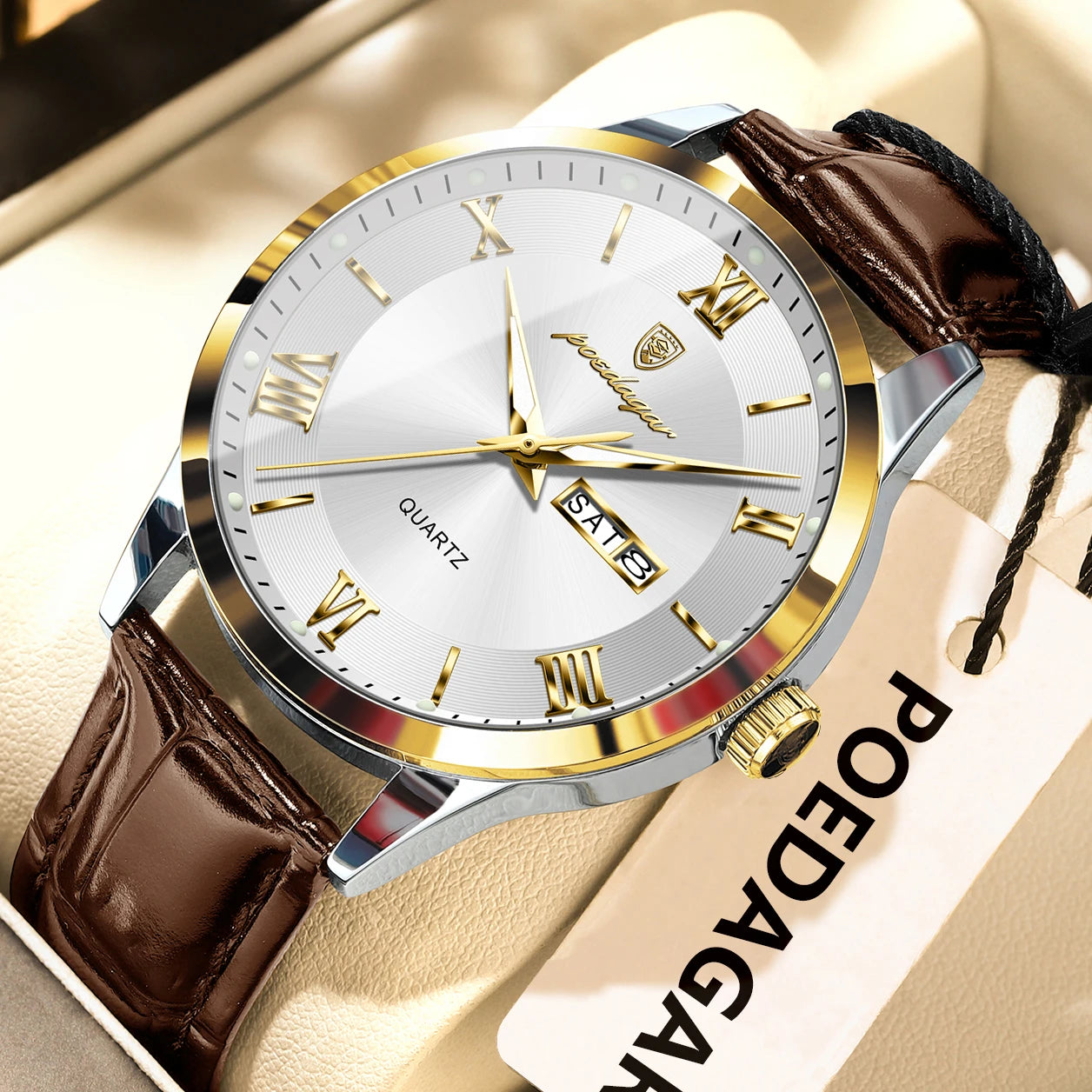 POEDAGAR Leather Watch