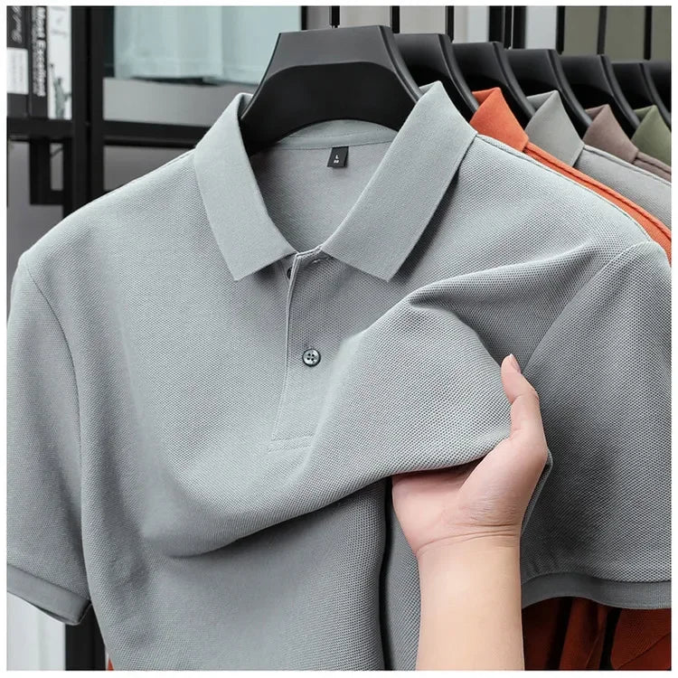Cotton Polo Shirt - Summer Casual Breathable Tee