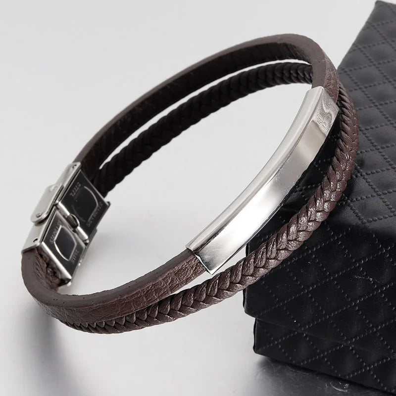 Blacksteel Leather Bracelet