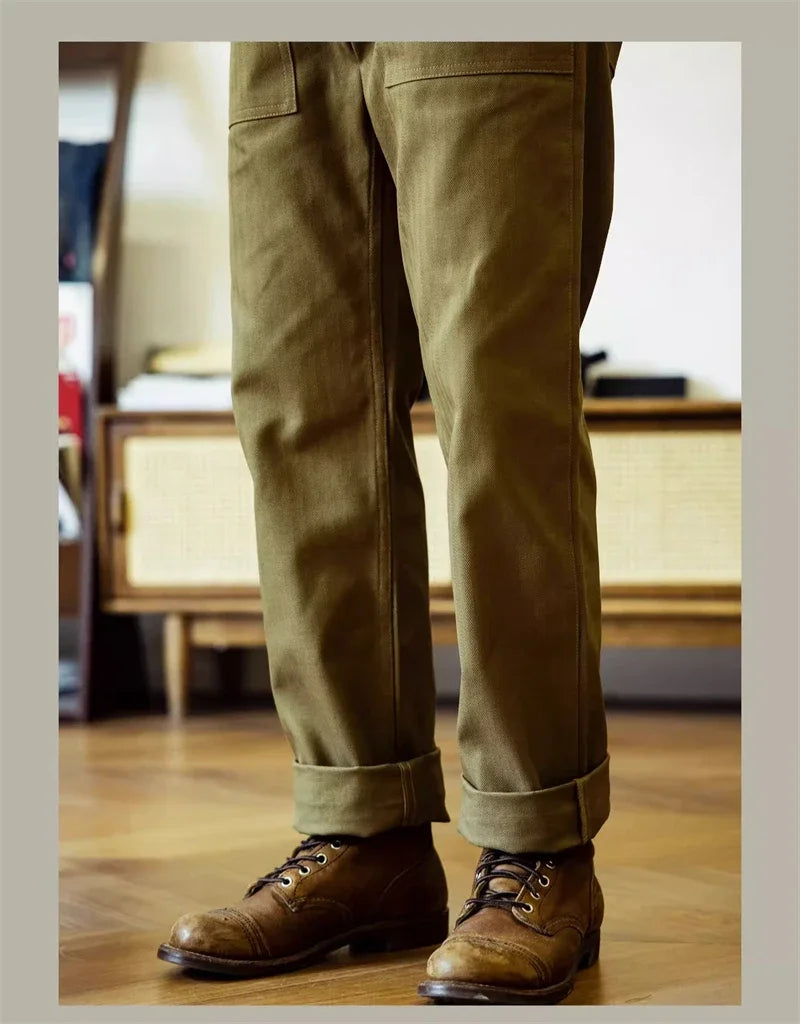 Red Tornado Herringbone Pants
