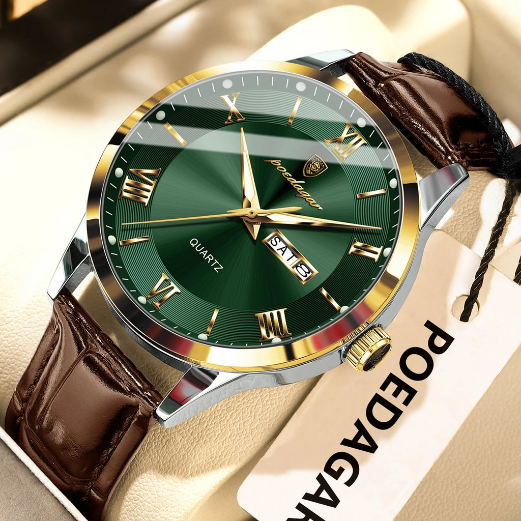 POEDAGAR Leather Watch