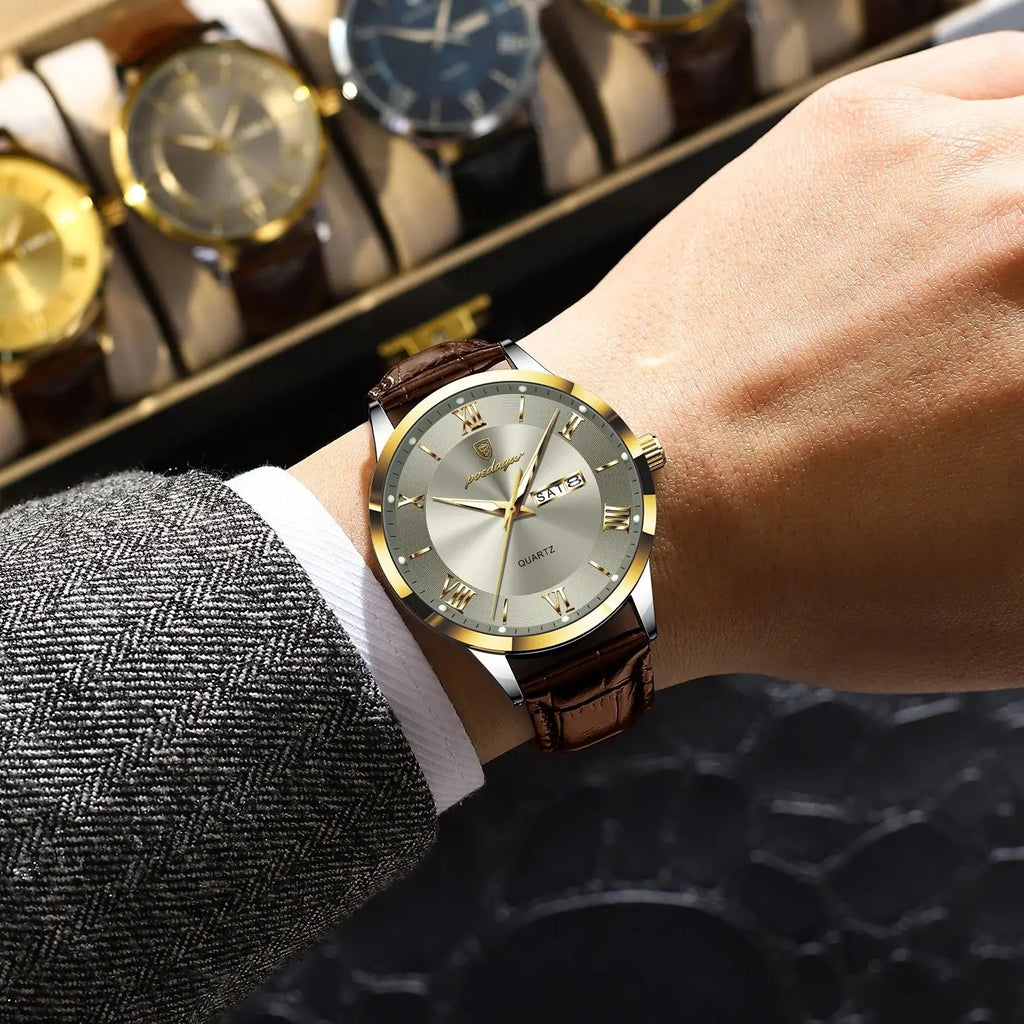 POEDAGAR Leather Watch