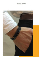 Steelbar Leather Bracelet