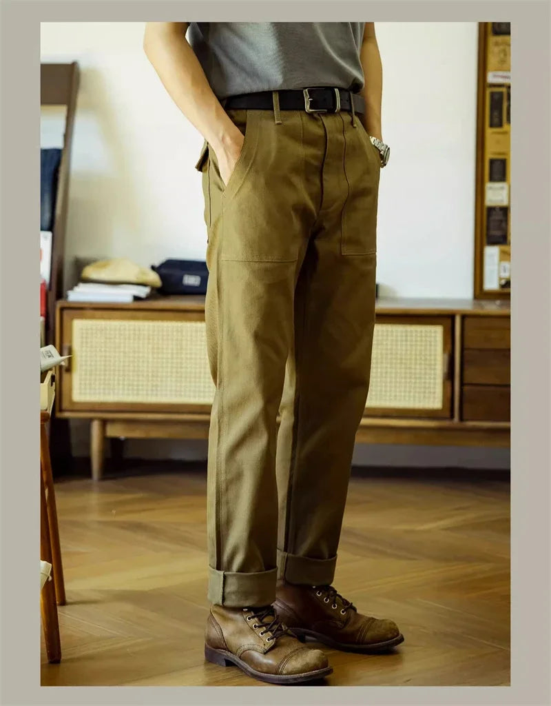 Red Tornado Herringbone Pants