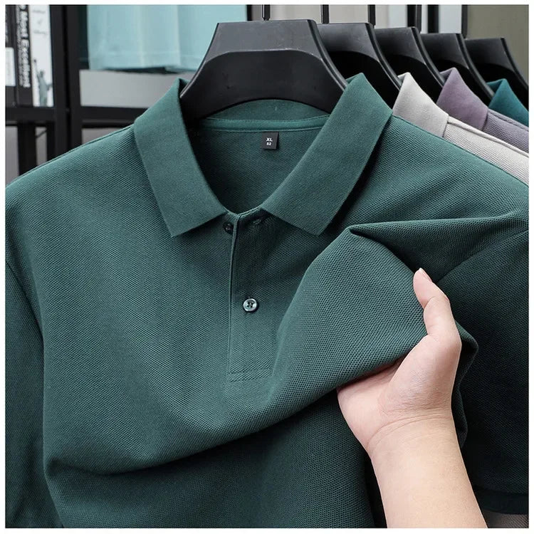 Cotton Polo Shirt - Summer Casual Breathable Tee
