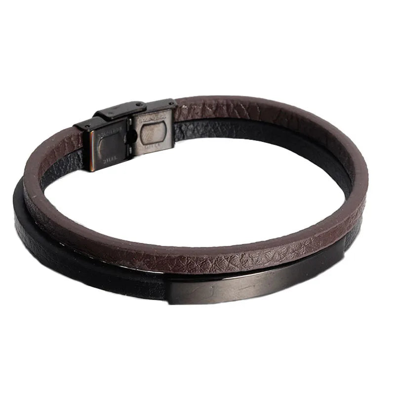 Blacksteel Leather Bracelet