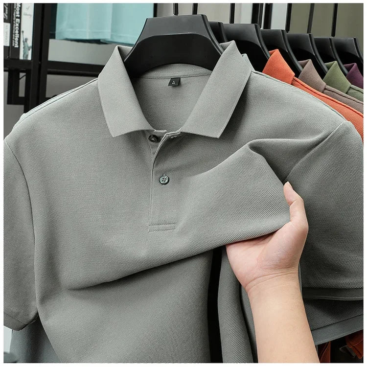 Cotton Polo Shirt - Summer Casual Breathable Tee