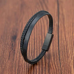 Blacksteel Leather Bracelet