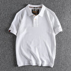 Retro Short-sleeved Lapel Solid Color Polo Shirt