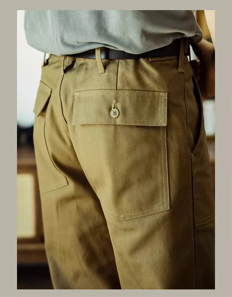 Red Tornado Herringbone Pants