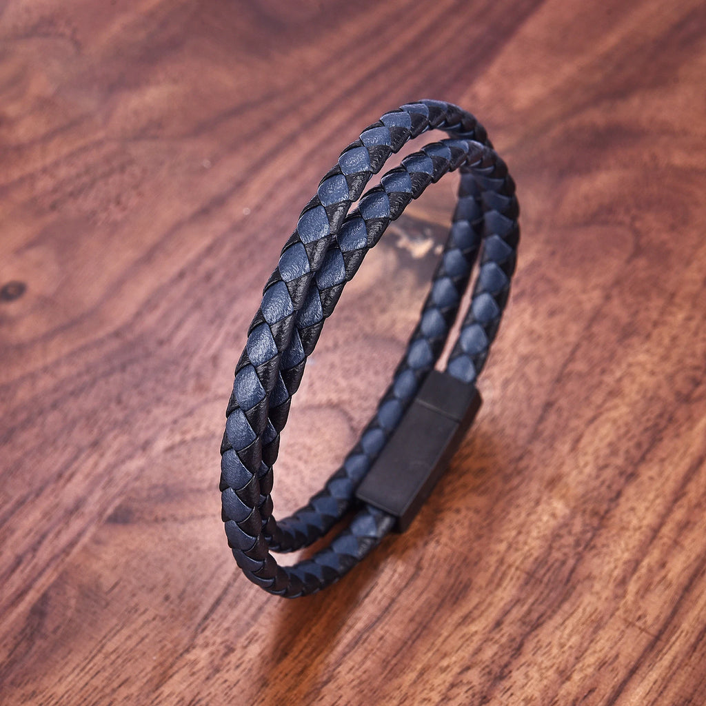 Blacksteel Leather Bracelet