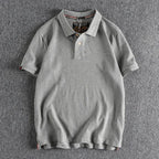 Retro Short-sleeved Lapel Solid Color Polo Shirt
