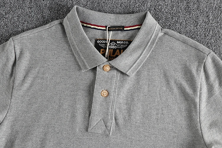 Retro Short-sleeved Lapel Solid Color Polo Shirt