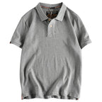 Retro Short-sleeved Lapel Solid Color Polo Shirt