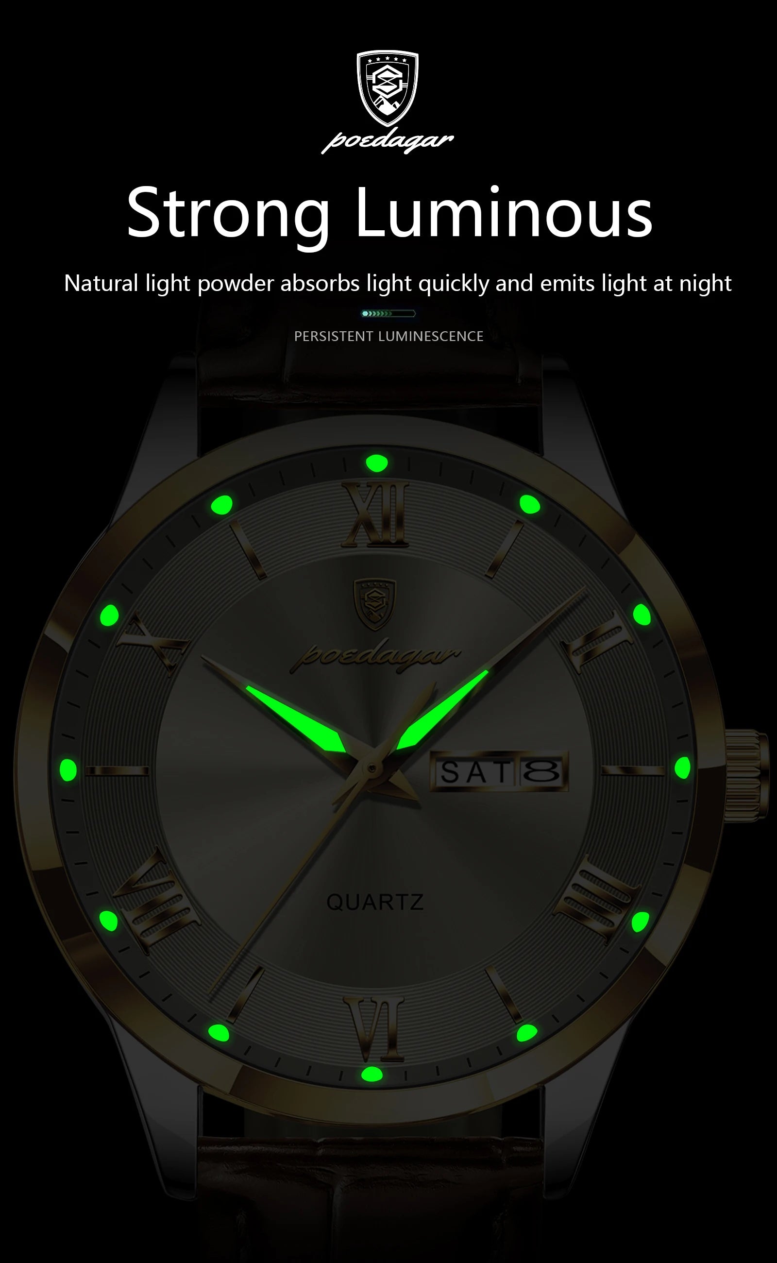 POEDAGAR Leather Watch