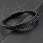 Blacksteel Leather Bracelet
