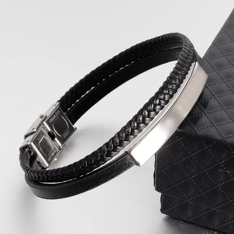 Blacksteel Leather Bracelet