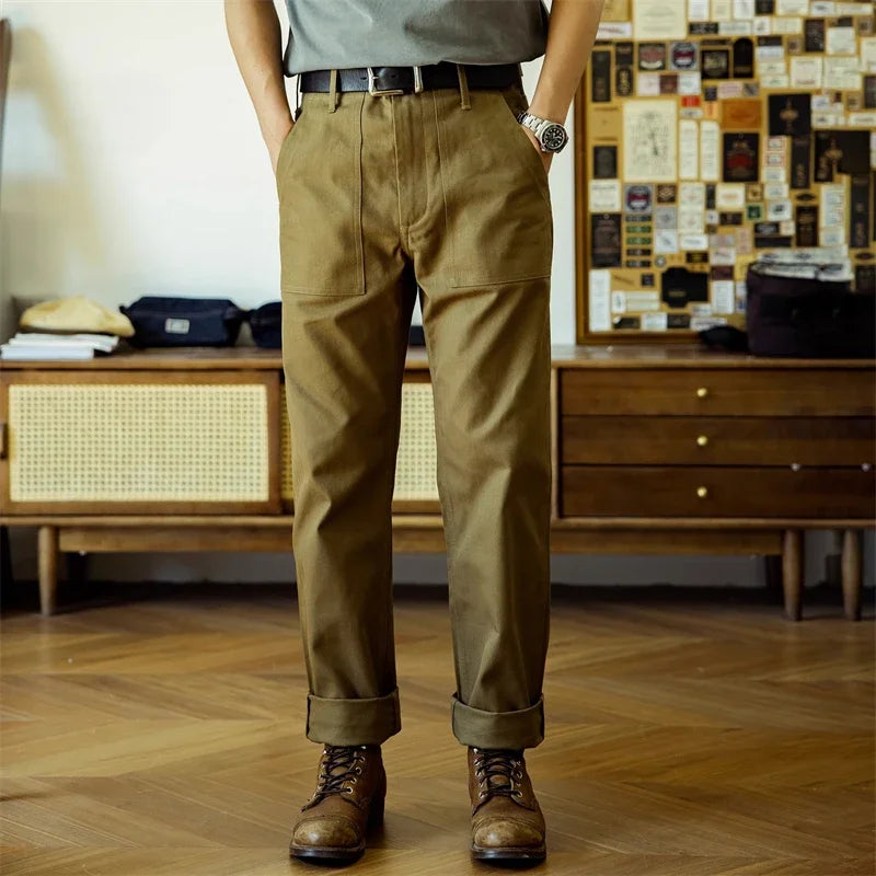 Red Tornado Herringbone Pants