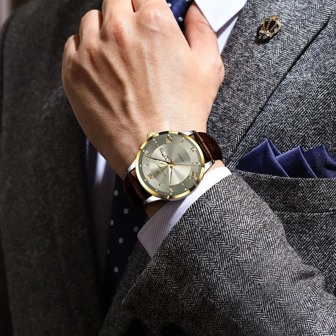 POEDAGAR Leather Watch