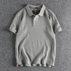 Retro Short-sleeved Lapel Solid Color Polo Shirt