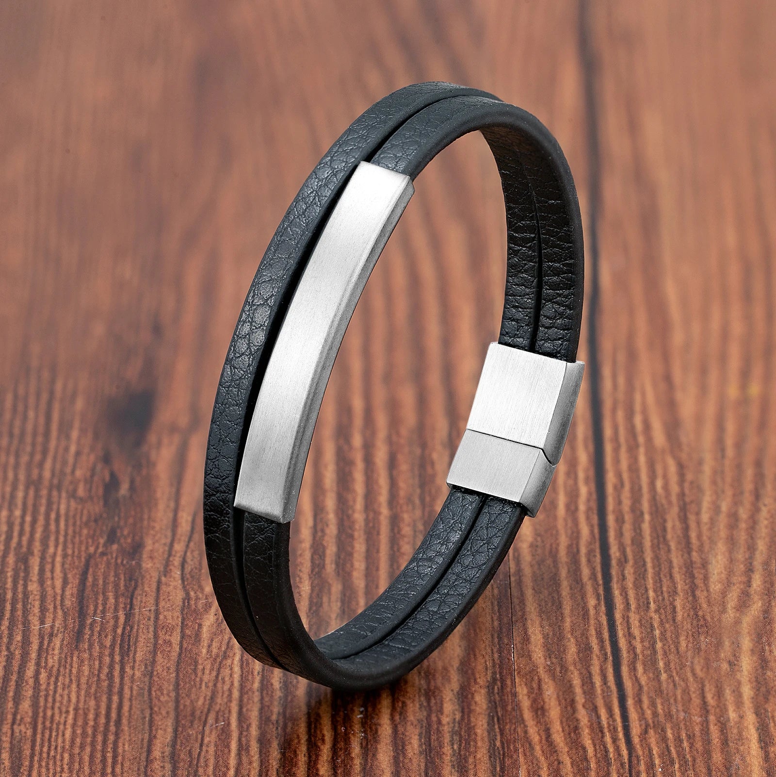 Blacksteel Leather Bracelet