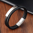 Blacksteel Leather Bracelet