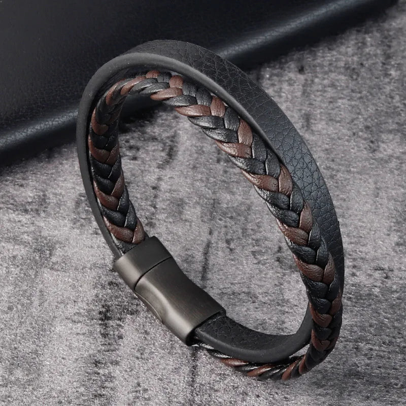 Blacksteel Leather Bracelet