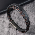 Blacksteel Leather Bracelet