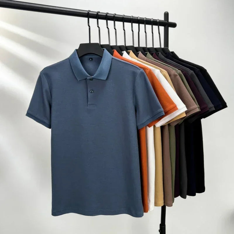 Cotton Polo Shirt - Summer Casual Breathable Tee