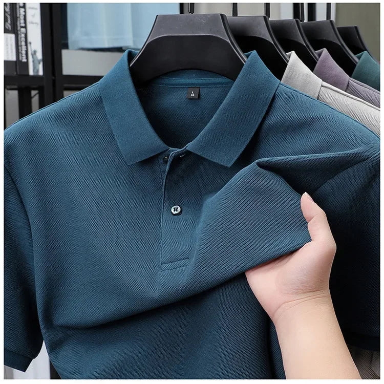 Cotton Polo Shirt - Summer Casual Breathable Tee