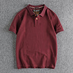 Retro Short-sleeved Lapel Solid Color Polo Shirt