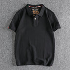 Retro Short-sleeved Lapel Solid Color Polo Shirt