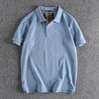 Retro Short-sleeved Lapel Solid Color Polo Shirt