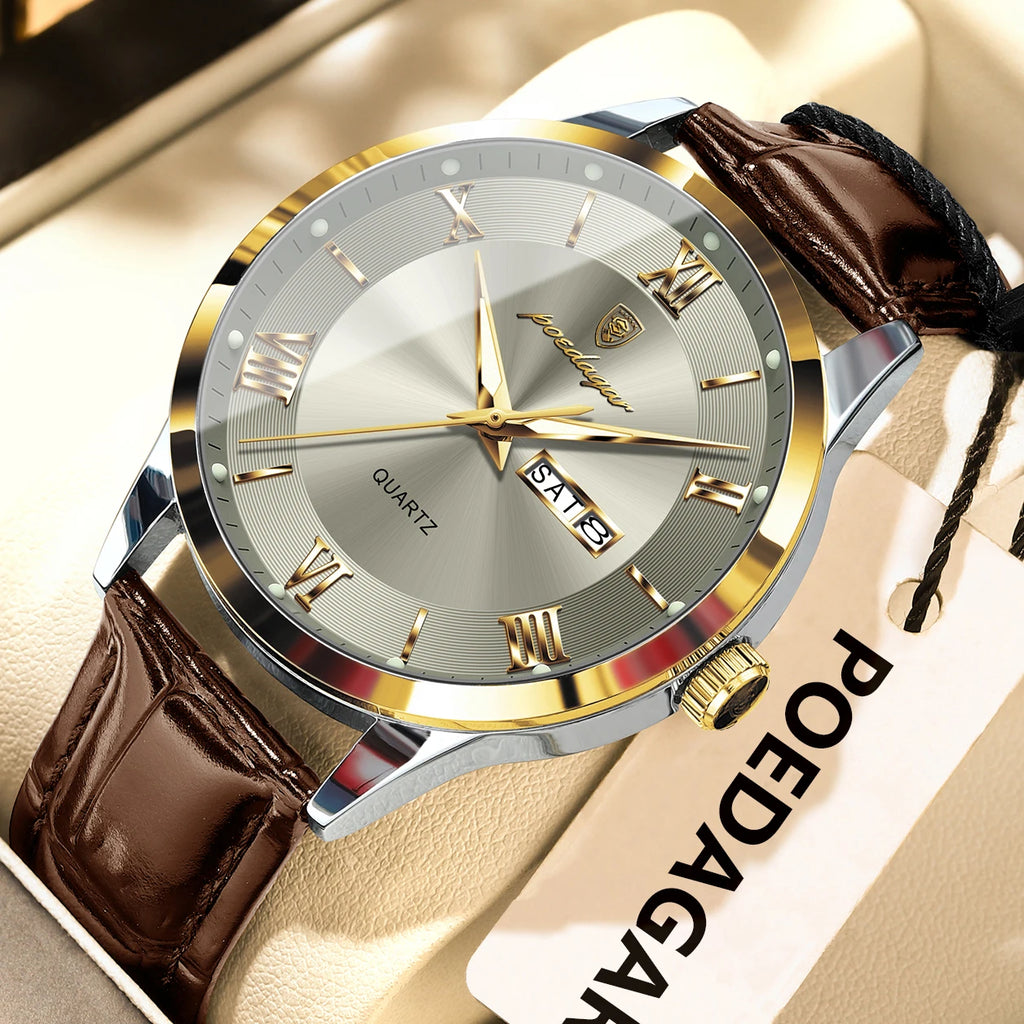 POEDAGAR Leather Watch