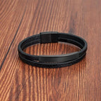 Blacksteel Leather Bracelet