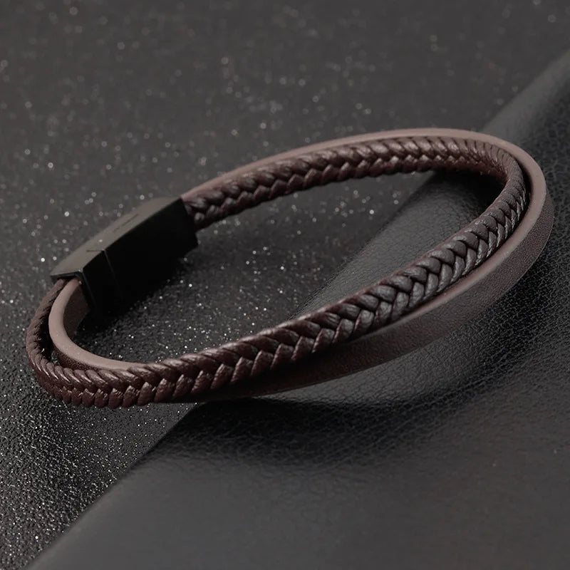 Blacksteel Leather Bracelet