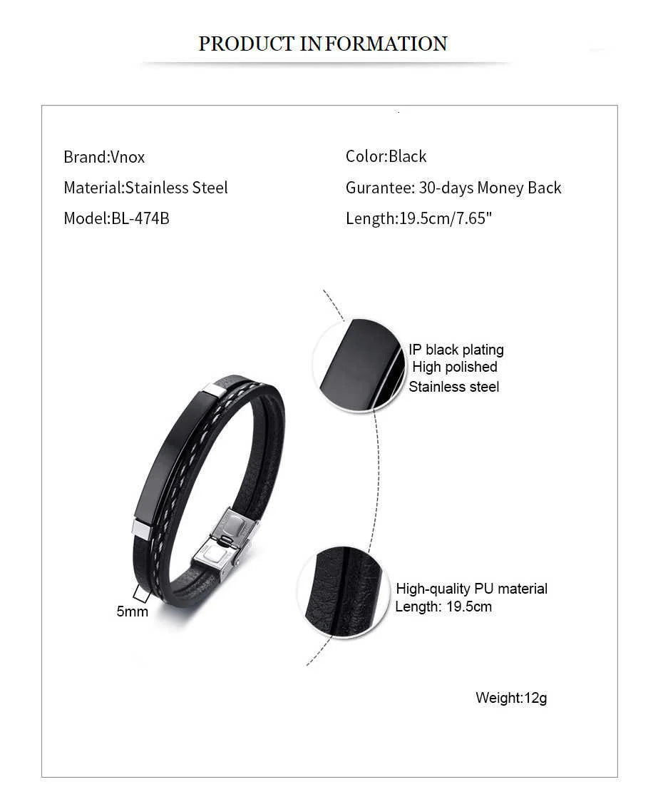 Steelbar Leather Bracelet